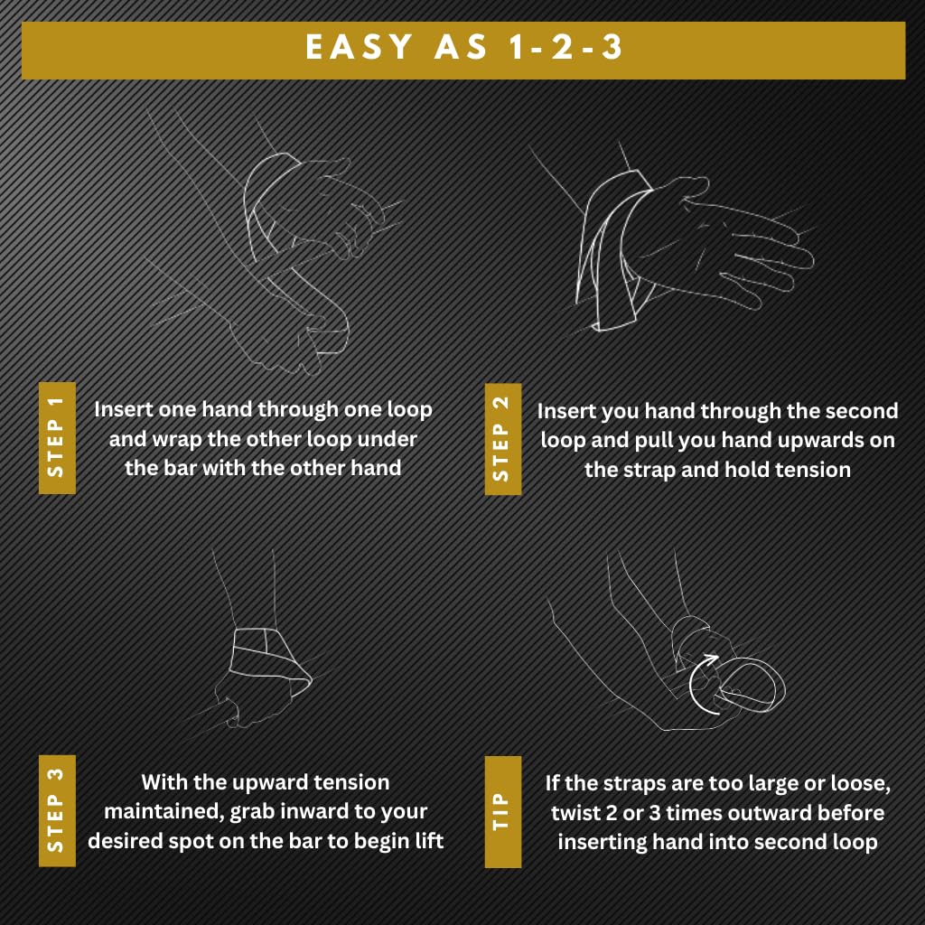 Figure 8 Lifting Straps - Weightlifting Strap Set for Advanced Wrist Support - Exercise Accessories and Gym Workout Equipment for Men and Women to Eliminate Grip Fatigue - Weight Lifting Straps (Black, Medium)