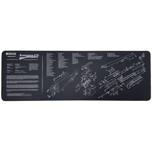 MIDUG Thick Gun Cleaning Mat, Anti-Slip Rubber, 5mm Thickness, 36'' X 12'', Gun Maintenance Mat for Remington 870 Shotgun