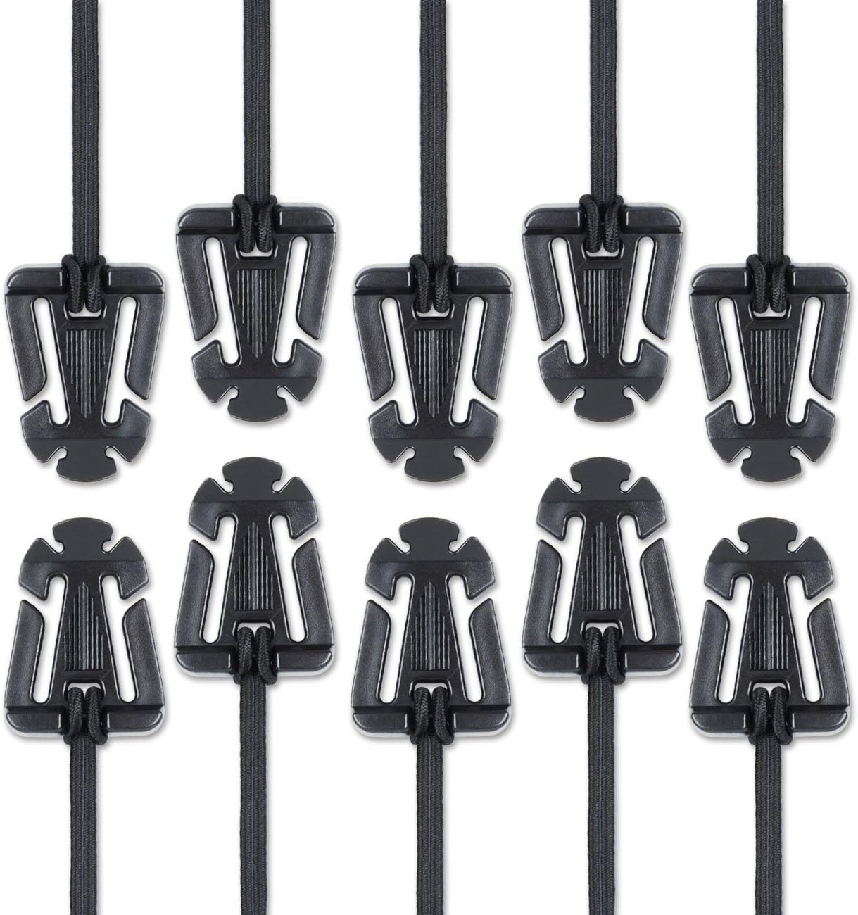 DYZD Molle Web Dominators with Elastic String, Durable Tactical Strap Management Tool, Backpack Accessories, Tactical Gear Clip, Multipurpose Fastener