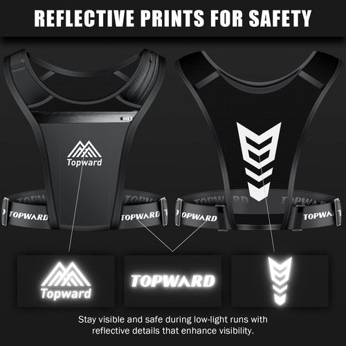 Topward Running Phone Holder Vest for Men Women Jogging Walking Exercise & Gym Workout. Waterproof Chest Pack for All Smartphones