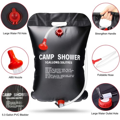 Petgin Pop Up Tent Upgrade Privacy Camping Shower Tent Portable Outdoor Sun Shelter for Outdoor Bathing Toilet Camping Biking Hiking Beach-Blue,with 5.3 Gallon Shower Bag