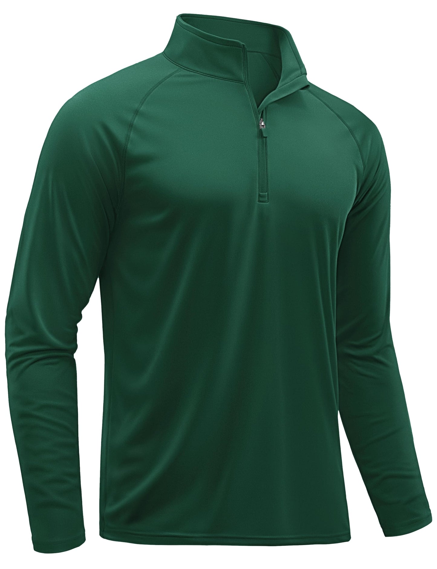 TACVASEN Running Shirts for Men Long Sleeve Uv Protection Shirts for Athletic Summer Tops for Mens Performance Rash Guard Dark Green L