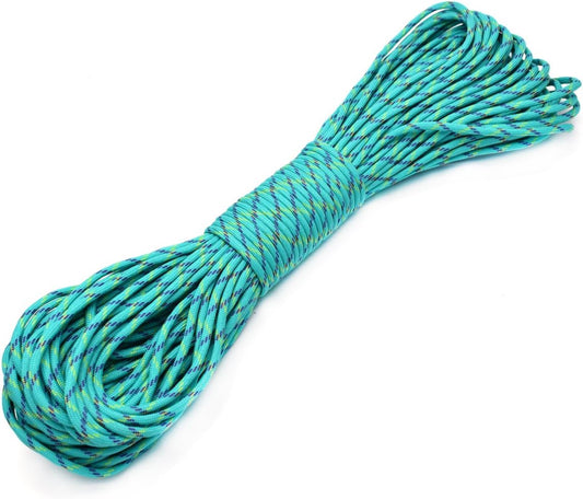 100ft Type III 7 Strand Core Paracord 550 Parachute (99# Light Blue Camo)