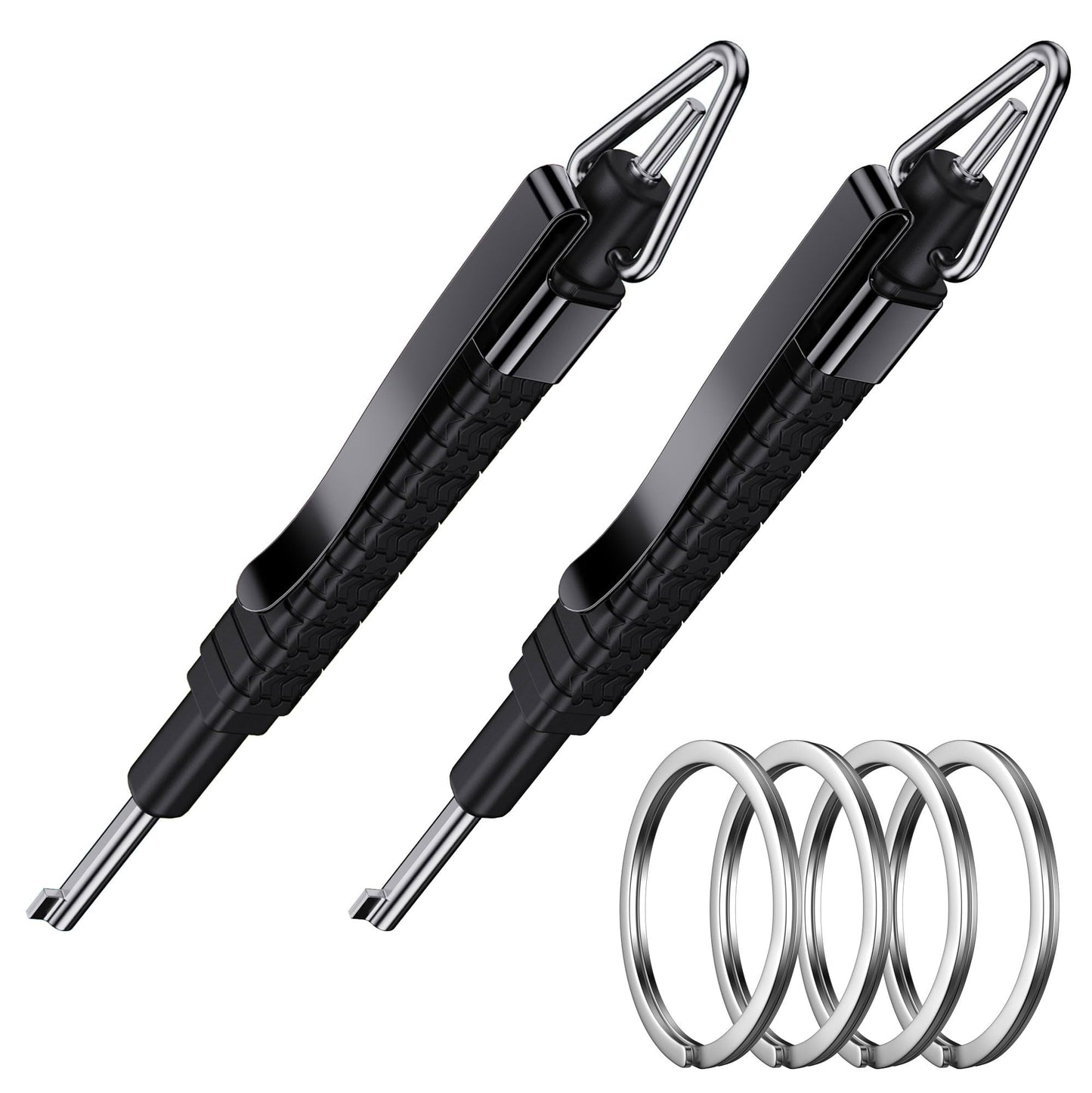 JEINAPA Black Strong Handcuff Key, Police Keys Clip for All Standard Series Hand Cuffs (2 Pack)