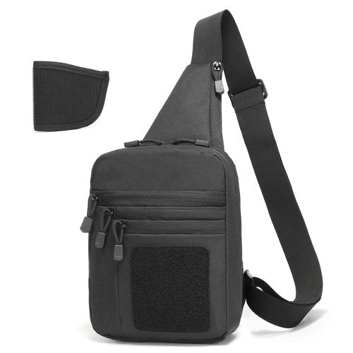VTACOUTV Concealed Carry Gun Bag for Handguns, Tactical Sling Bag for Men CCW Shoulder Crossbody Bag Chest Pack Range Bags with Holster for Travel Sports Hiking(Black)
