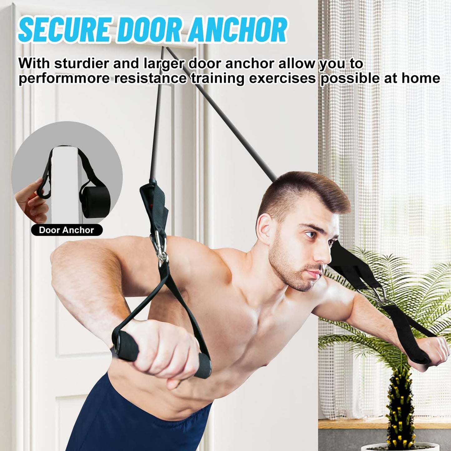 GREENTREEN Resistance Bands Set with Handles for Men and Women, Exercise Bands, Workout Bands for Strength Training Fitness Weights, Home Gym