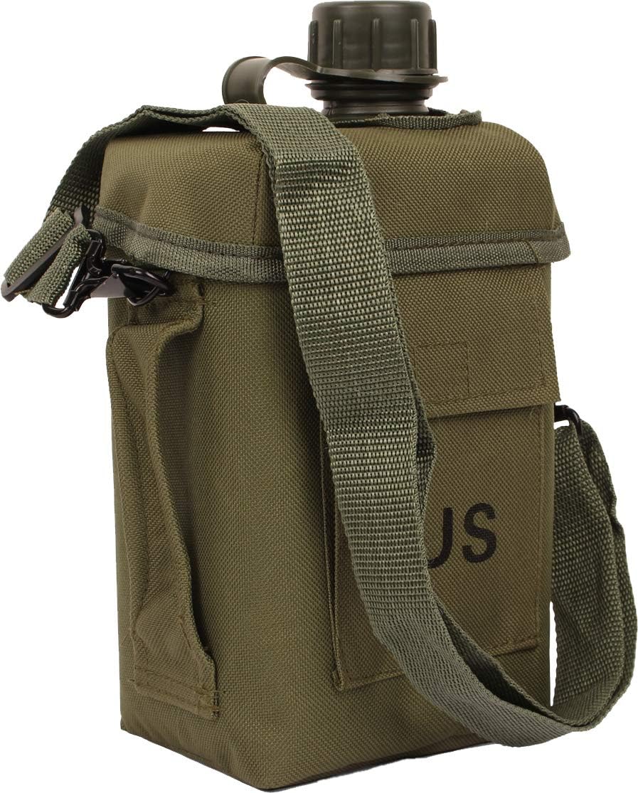 Mil-Tec Olive 2L Patrol Canteen with Cover & Strap - Durable Outdoor Gear