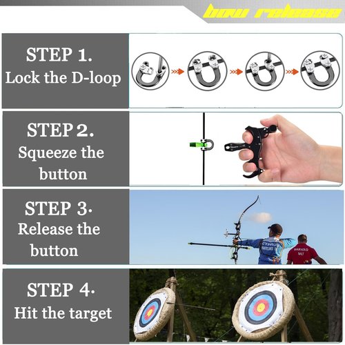 Nswern Bow Release Thumb Archery 3/4 Finger Release-Bow Trigger 360° Rotatable Thumb Release for Compound Bow