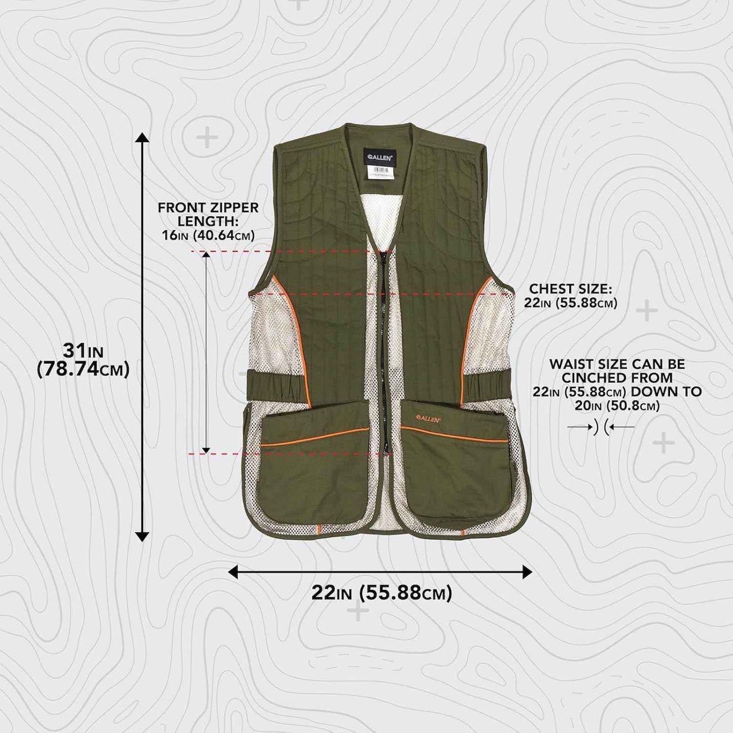 Ace Shooting Range Vest with Moveable Shoulder Pad | Olive/Tan | Medium/Large Adult Apparel