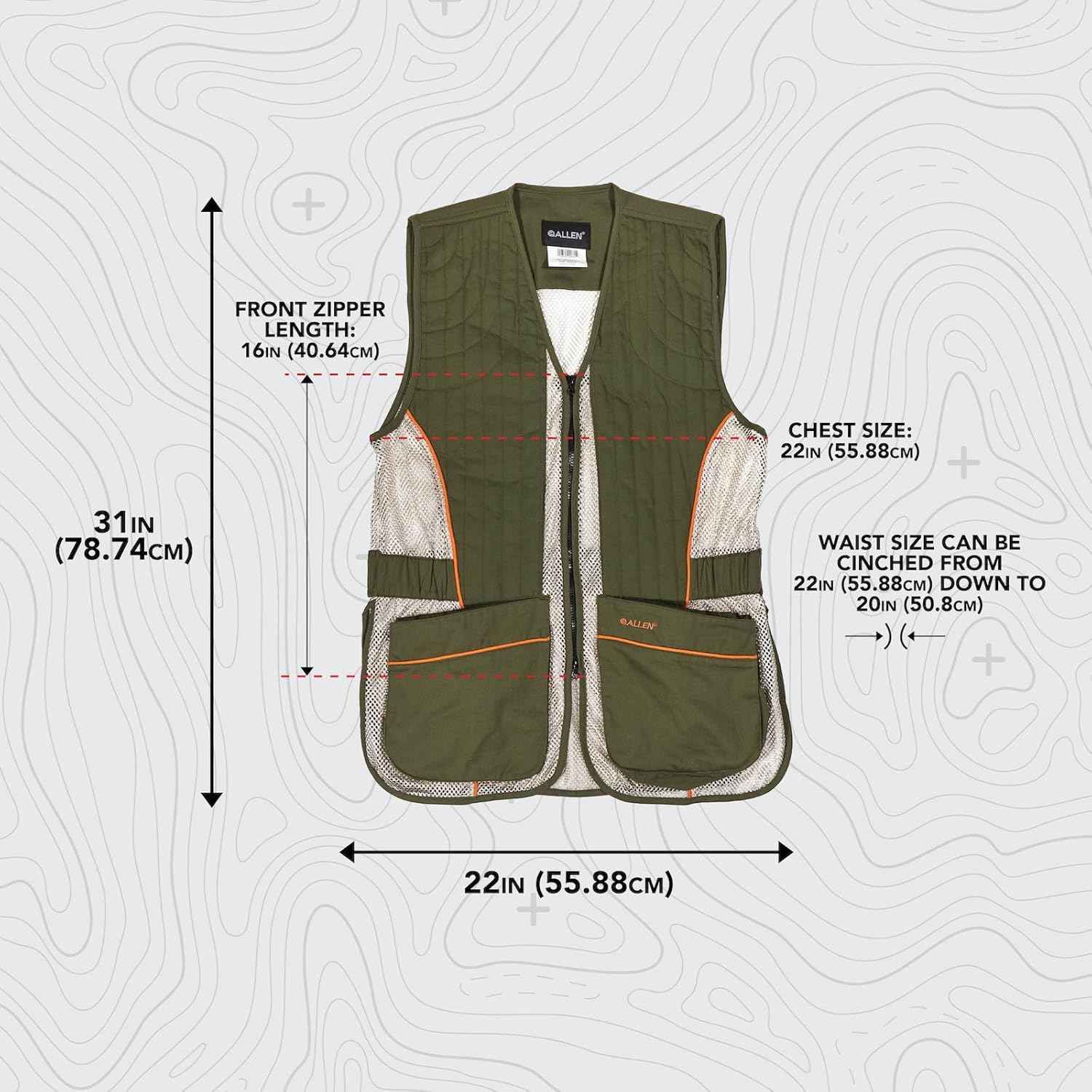 Ace Shooting Range Vest with Moveable Shoulder Pad | Olive/Tan | Medium/Large Adult Apparel