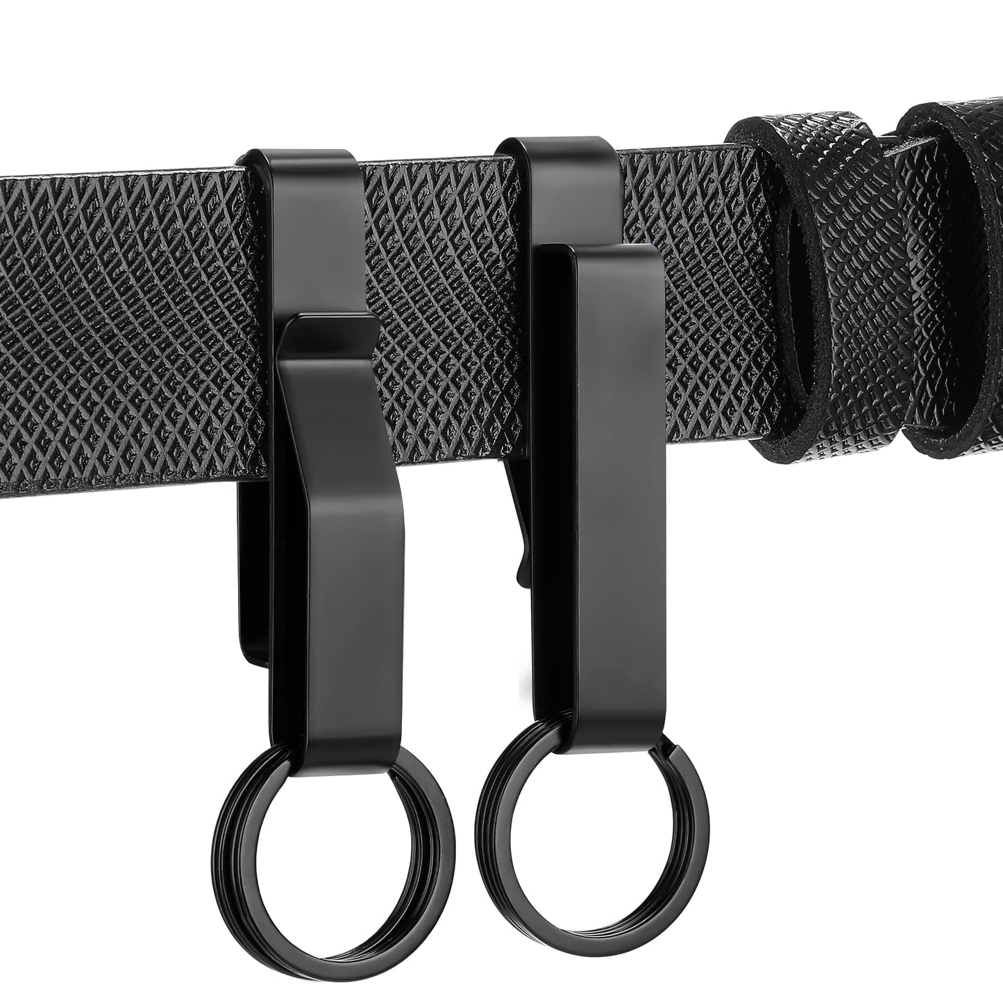 Sureio 6 Pack Duty Belt Key Holder Tactical Stealth Duty Key Ring Holder Stainless Steel Tactical Key Ring for Police and Fire Agencies Belt Quick Release Keyring 2.25 Inch Max