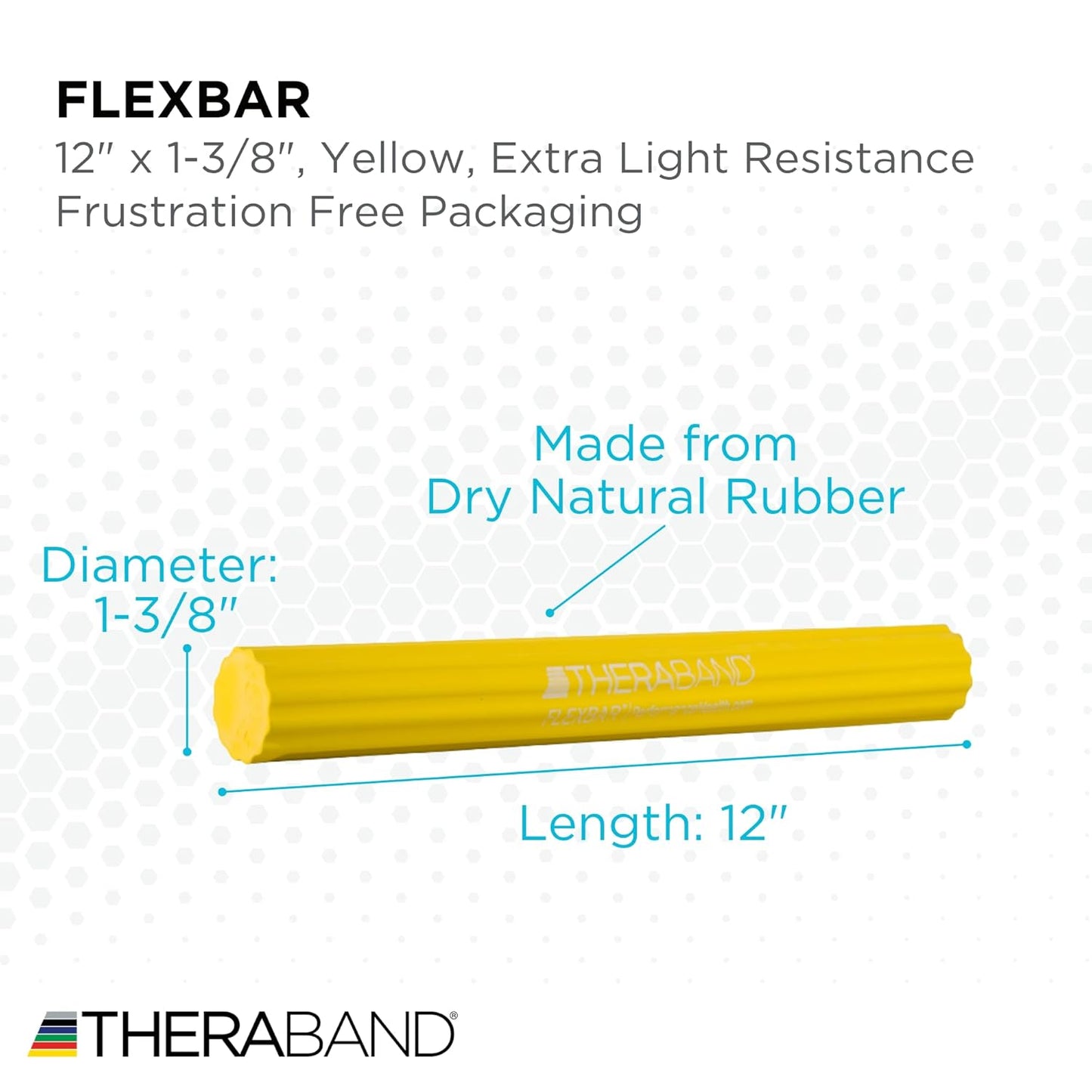 THERABAND FlexBar, Tennis Elbow Therapy Bar, Relieve Tendonitis Pain & Improve Grip Strength, Resistance Bar for Golfers Elbow & Tendinitis, Red, Light, Beginner