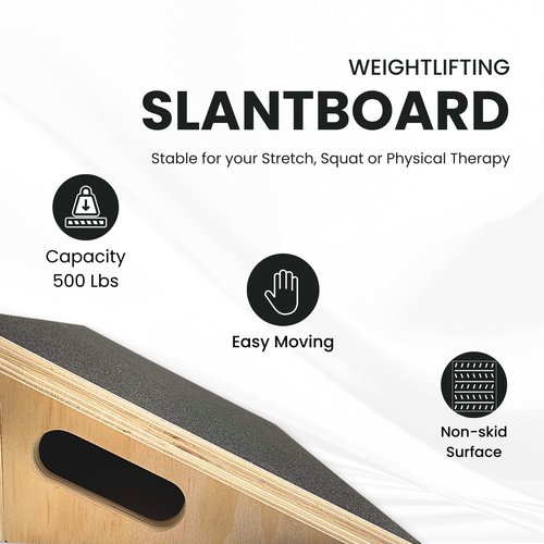 INFIDEZ Premium 25 Degree Slant Board for Knees Over Toes, Slant Board for Squats, Incline Squat Board, Physical Therapy and Rehabilitation, Calf Stretcher for Improves Knee Health