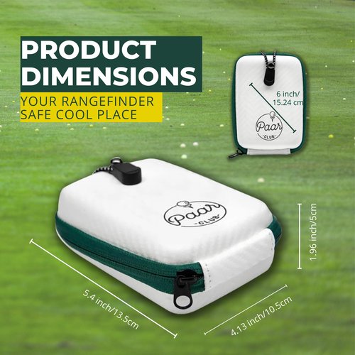PAAR CLUB White Golf Range Finder Case - 100% Compatible with Most Rangefinders Brands: Bushnell/Callaway/TekTek/Bluetees - Hard Shell Case w/Carabiner + Belt Clip