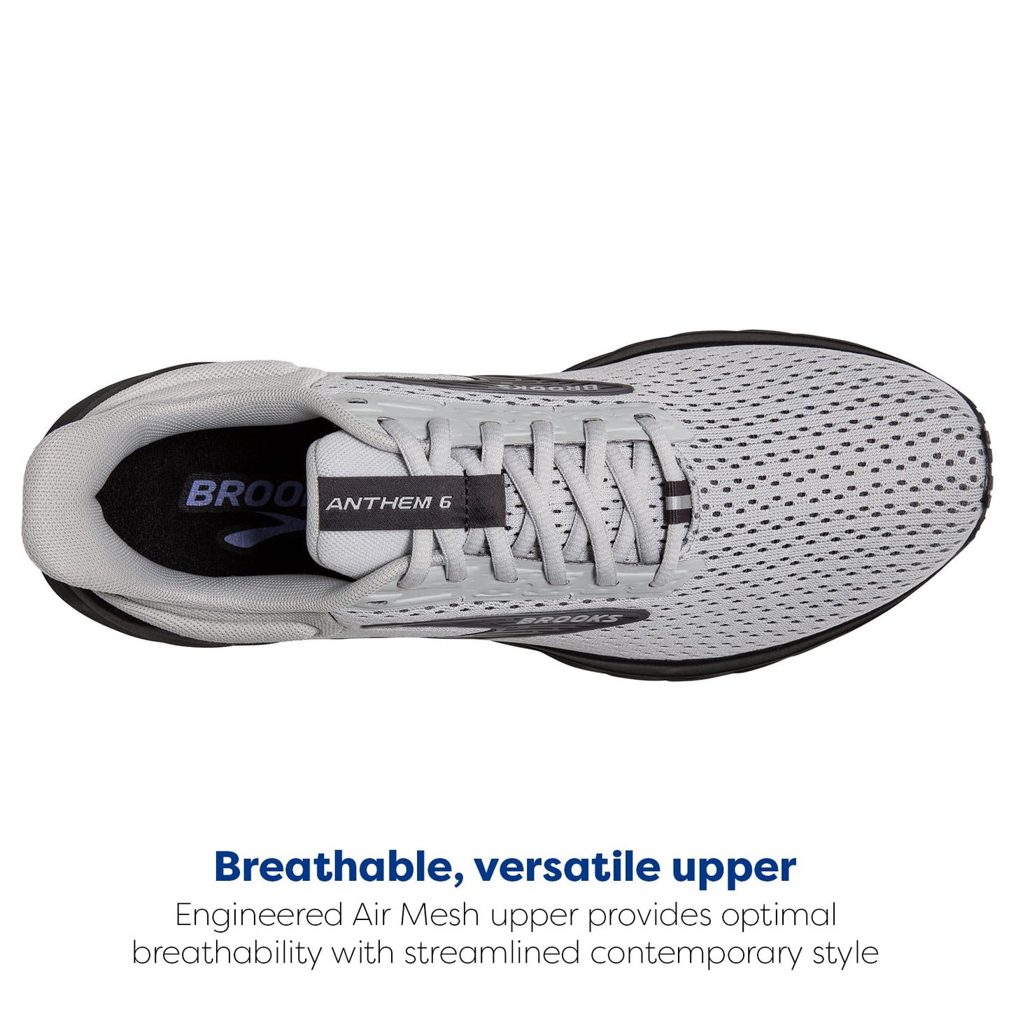 Brooks Men’s Anthem 6 Neutral Running Shoe - Grey/Blackened Pearl/Grey - 9 Medium