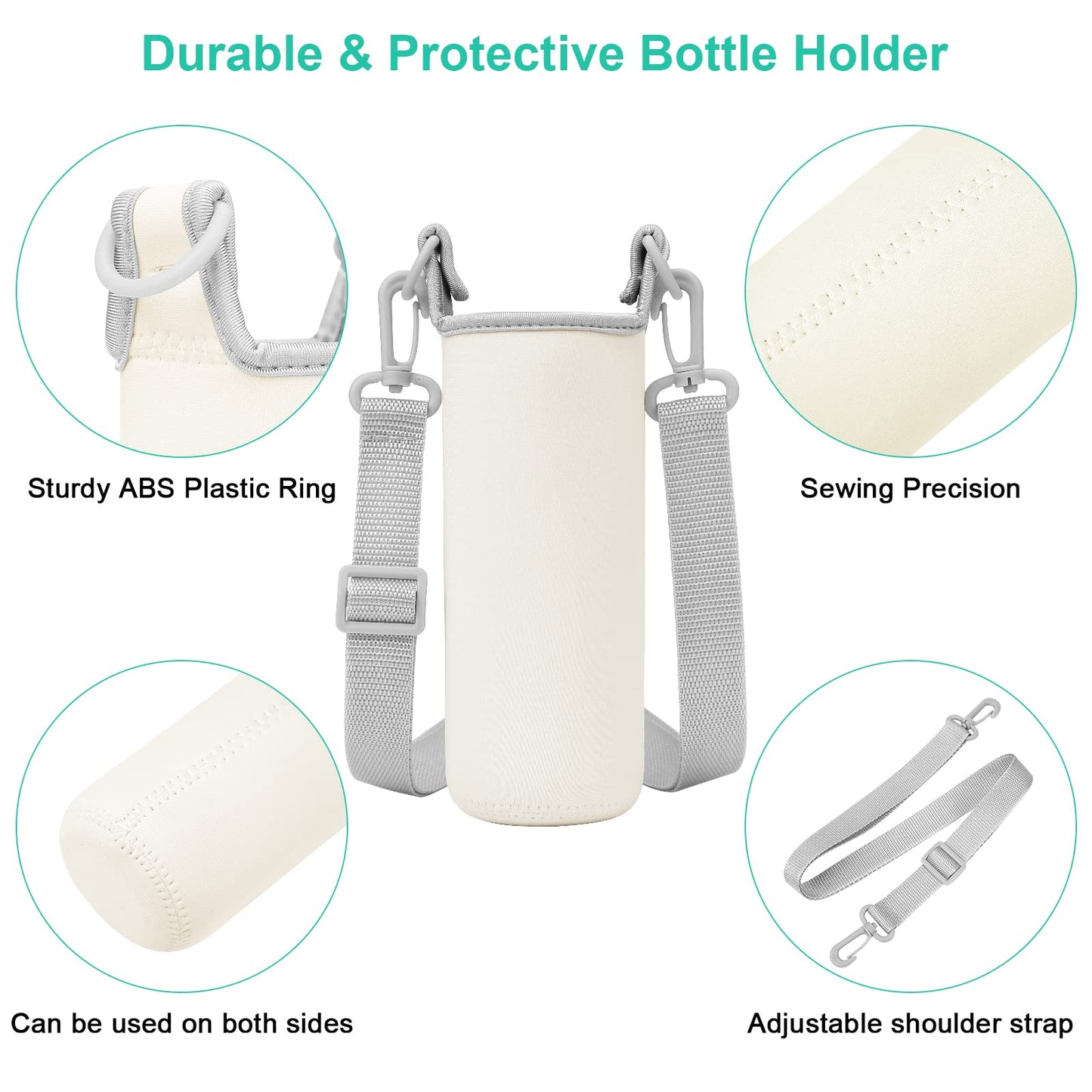 37PCS Sublimation Blanks Water Bottle Carriers Bag 26oz Insulated Neoprene Water Bottle Holder Sleeve Tumbler Blank Pouch Cover for 750ml with Adjustable Strap for Adult Kids