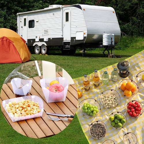OULIGET Collapsible Bowl Plate Cup Set of 3,Portable Camping Tableware,Snapfold Plastic Plate,Food Grade Material Free Folding Plates for Outdoor Camping Hiking Family Picnic Gatherings Business.