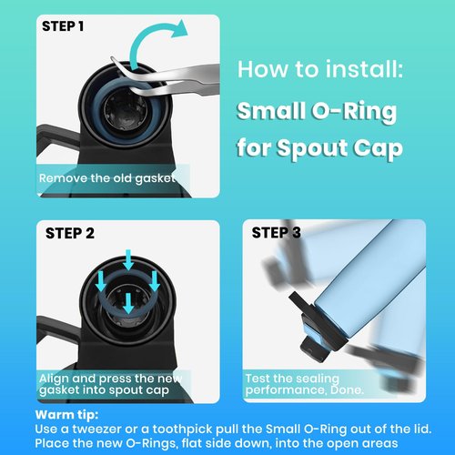 BOSORIO 3 Sets Gaskets Compatible with Camelbak Chute Mag Water Bottle 20oz 25oz 32oz 50oz, Replacement Rubber Seal Part for Magnetic Cap Spout Lid