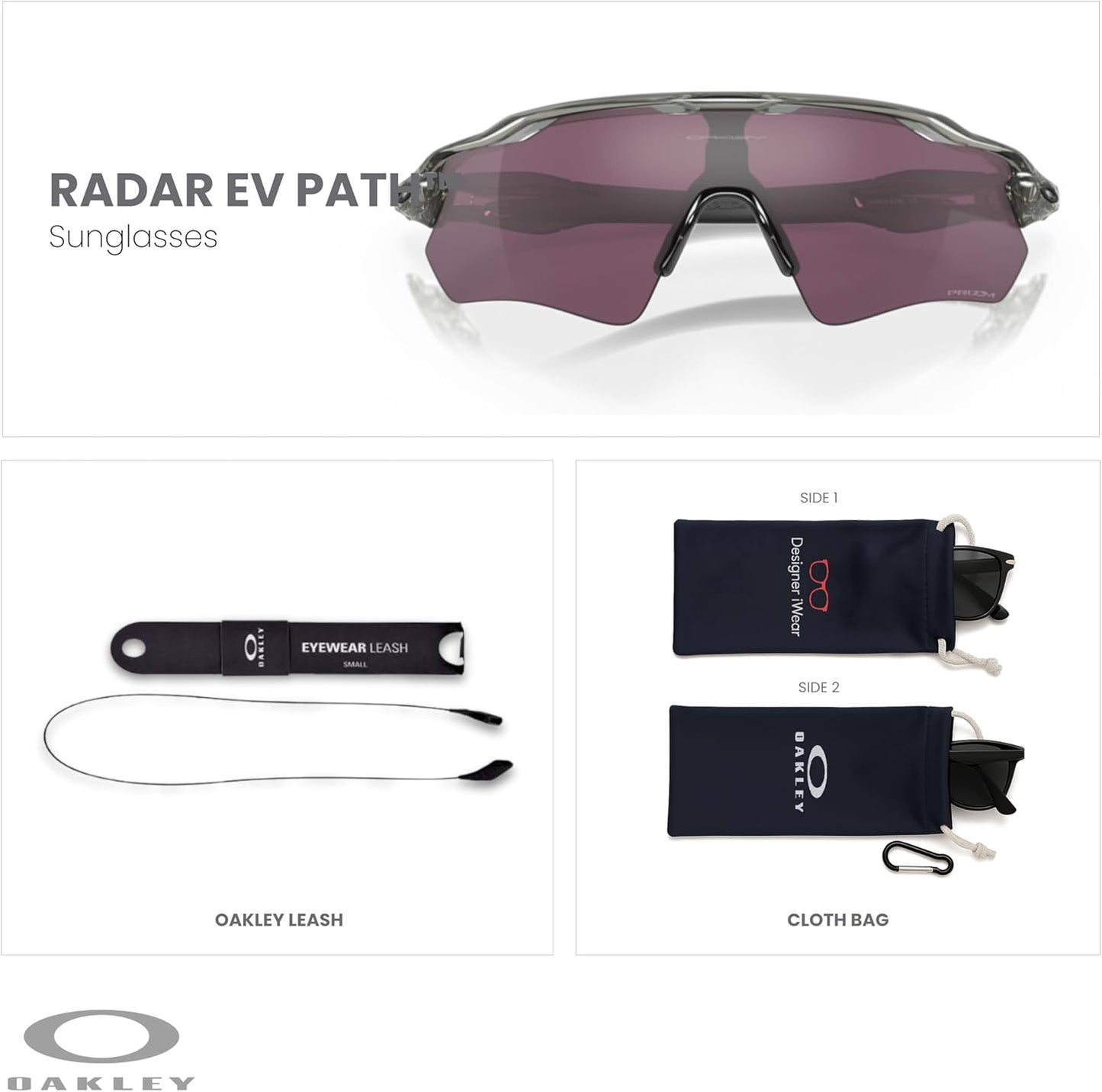 OAKLEY Radar EV Path OO9208 Sunglasses For Men+ Bundle Accessory Leash Kit, Microfiber Pouch