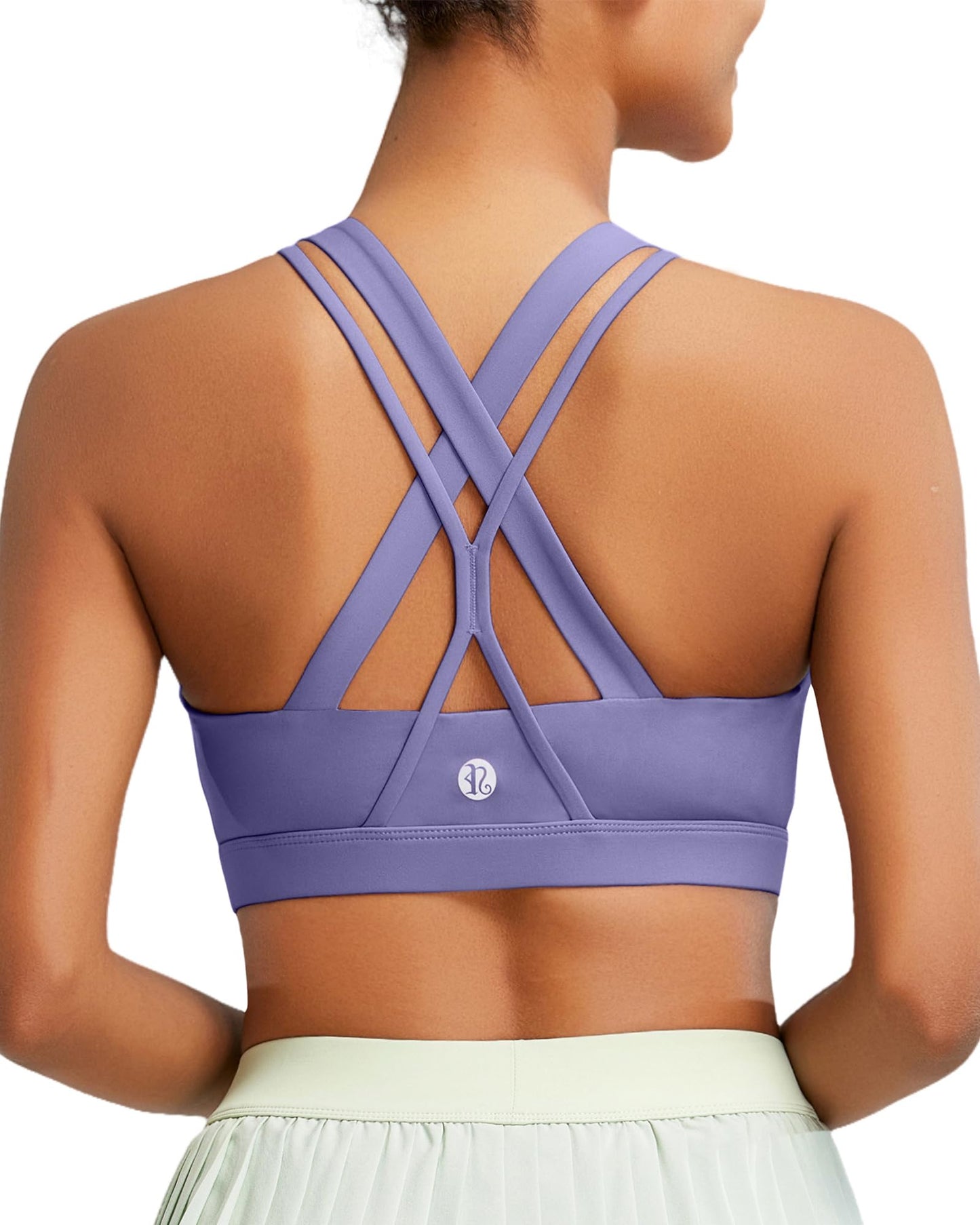 RUNNING GIRL Sports Bras for Women,Seamless Strappy Sports Bra High Support Crisscross Back with Removable Pads