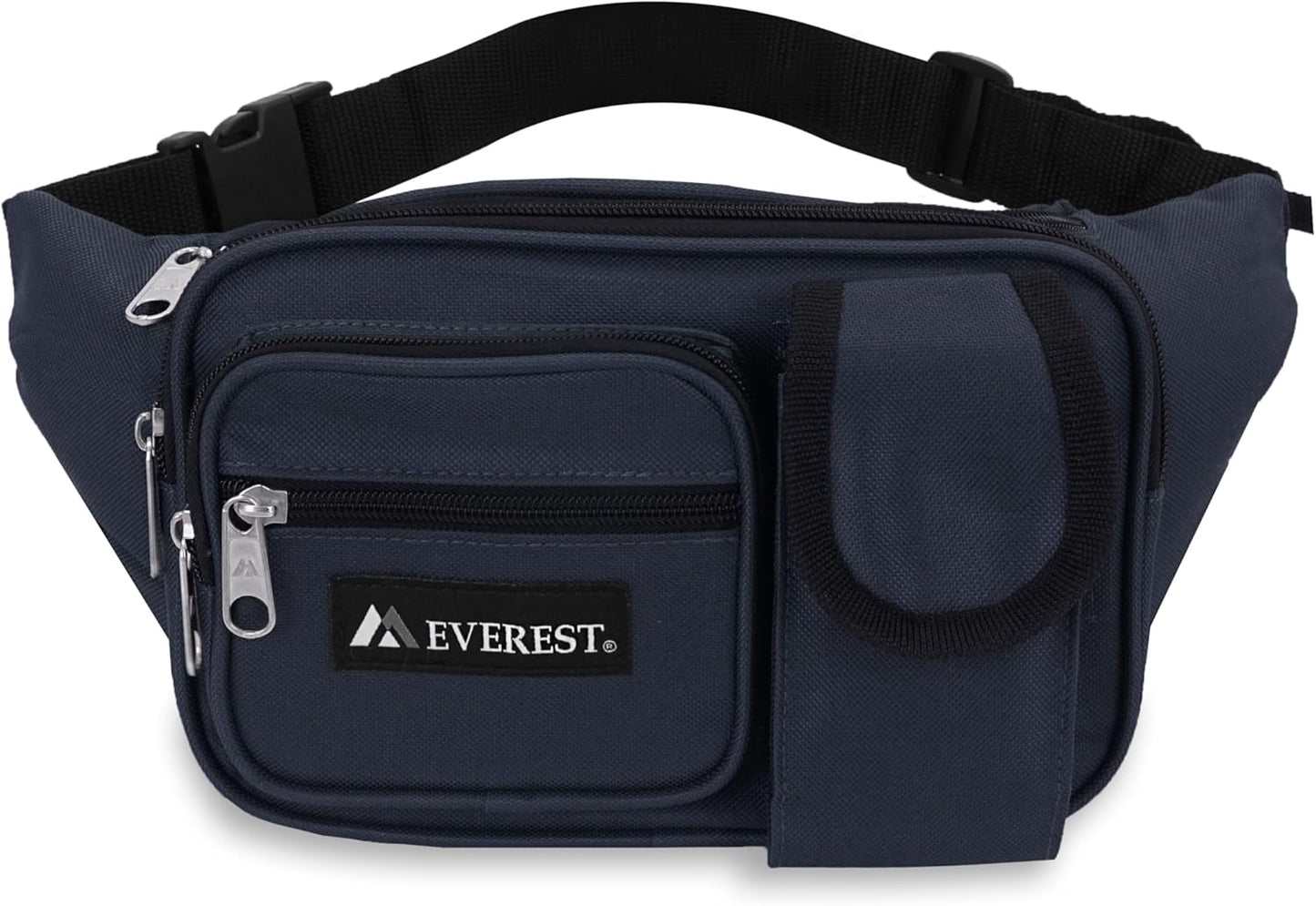 Everest Multiple Pocket Waist Pack, Black, One Size,044MDH-BK