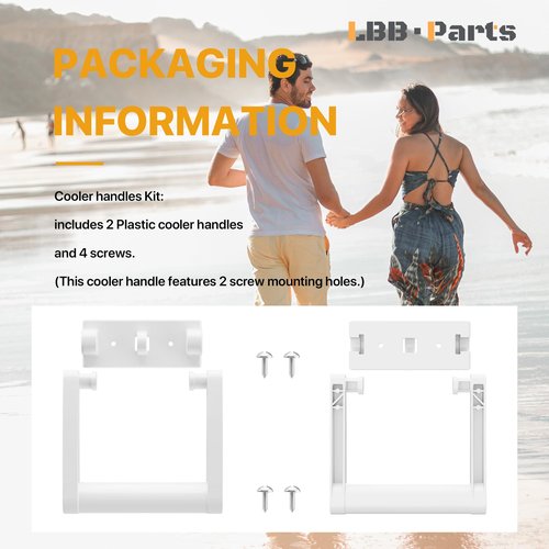 Cooler Handle and Screws,Replacement White Plastic Handles,Cooler Handle Replacement Parts