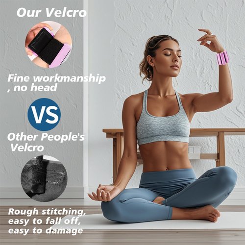 SDATEKIT 1lb Ankle & Wrist Weights for Women - Set of 2 (Total 2lbs) Adjustable Silicone Fitness Bracelets for Yoga/Pilates/PT, Low-Impact Walking & All-Day Wear, Bala-Style Slip-Free Design, Pink