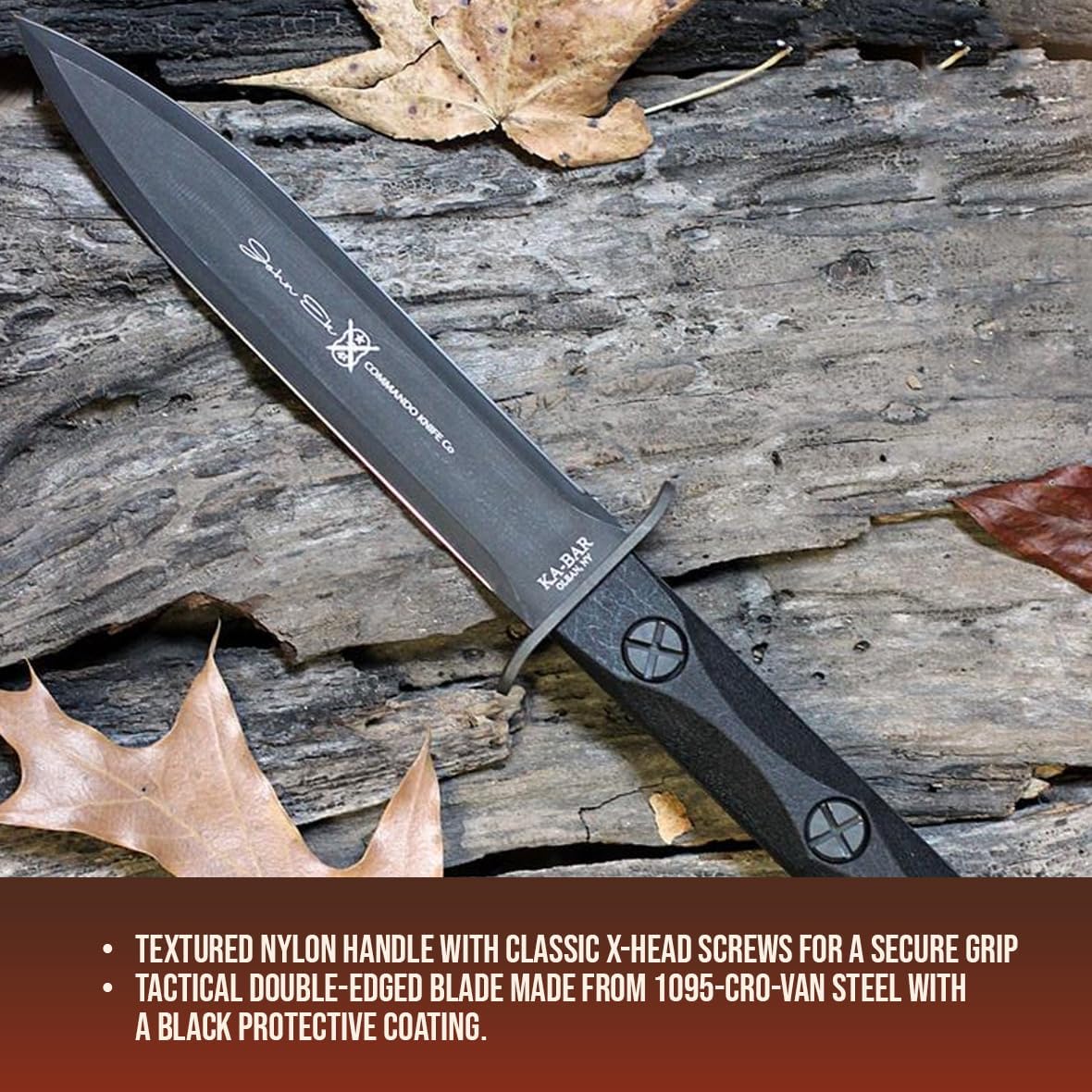 KA-BAR EK44, Ek EK44 4 with Sheath , Black 12.625 inch