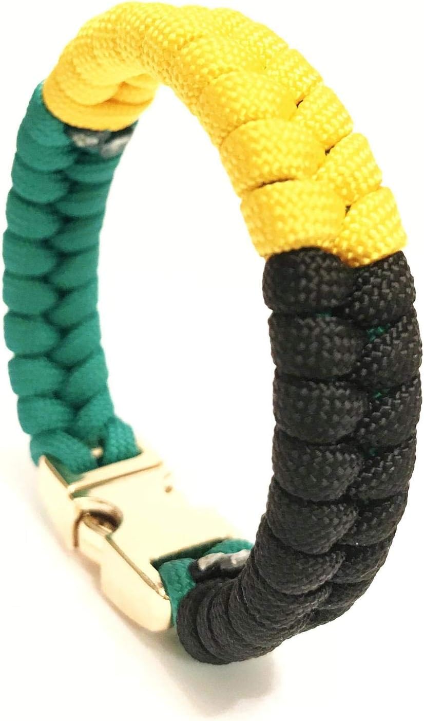 Flag of Jamaica Mens & Women Paracord Survival Bracelet Jewelry Jamaican Flag (Size 8.0 inches)