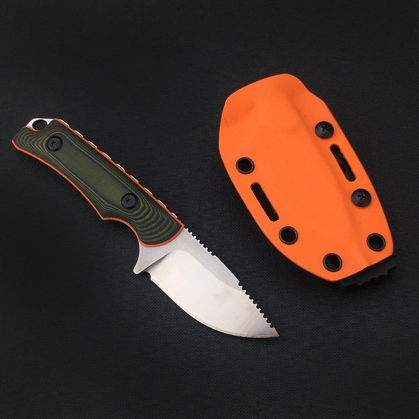 6.3 Inches Fixed Blade Knife with Kydex Sheath, 8Cr13Mov Blade, Full Tang G10 Handle, EDC Camping Hunting Knife for Men