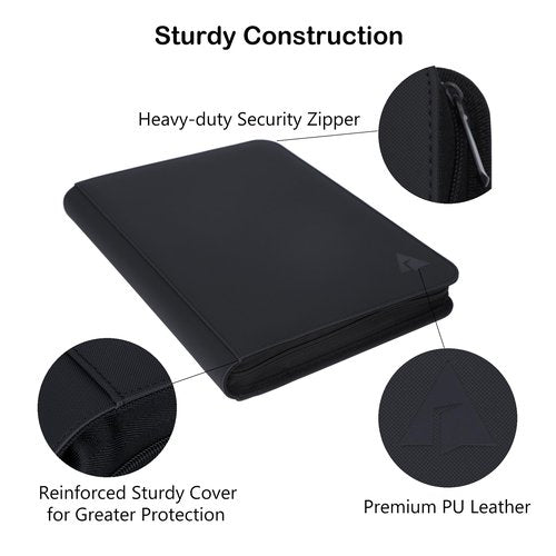 Rayvol Card Binder for 55PT Sports Cards, 9 Pocket Fit 360 Cards, Ringless Trading Card Album - Includes 40 Clear Pages for TCG