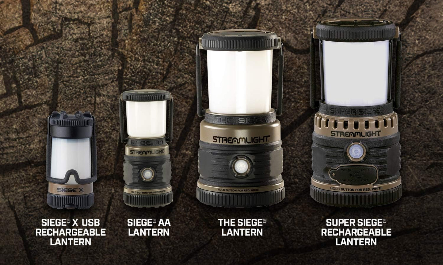 Streamlight 44941 Siege 200-Lumen Ultra-Compact AA Alkaline Outdoor Hand Lantern/Flashlight, Coyote