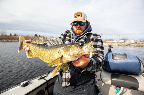 Northland Fishing Tackle Deep-Vee Spin Jig, Versatile Walleye Spinning Jig with Thumper Willow Blade, Multi-Species Lure, Essential Fishing Bait, 3/8 Oz, Walleye