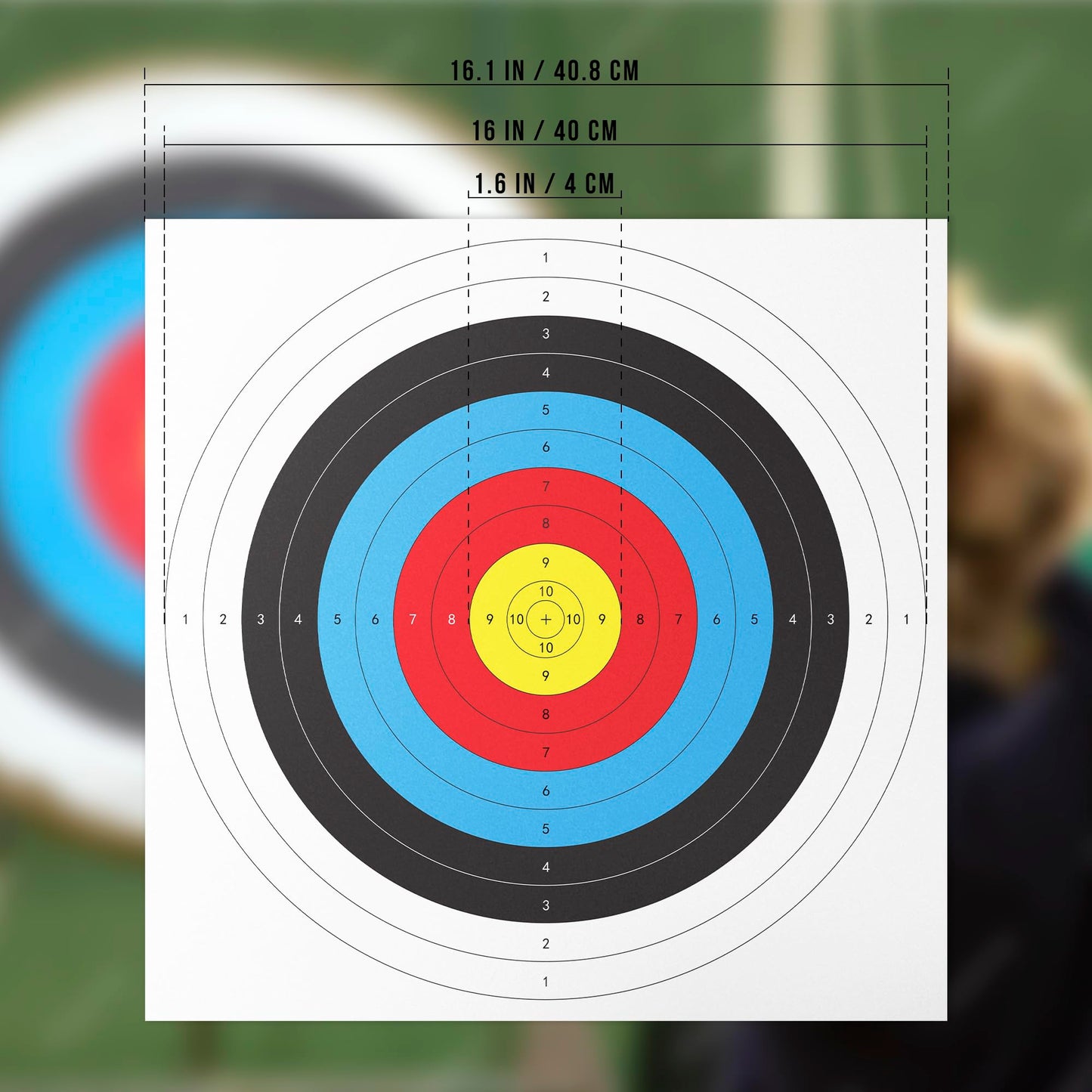 30 Pack Archery Target Paper - Standard 40x40CM 10-Ring, 18-Meter Indoor Archery Target Face with Arrow Puller & Pins, Archery Accessories for Bow Hunting & Shooting Precision Practice Yummuely