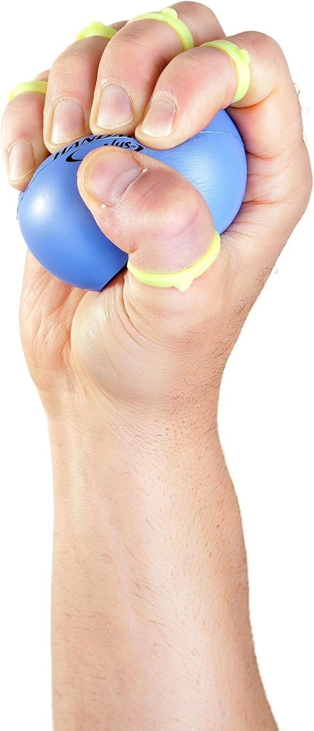 Physical Therapy Hand Exerciser - Forearm Exerciser with Stress Relief Ball - Hand Therapy Balls for Exercise, Training - Finger Exerciser & Strengthener - Soft Tension, Purple