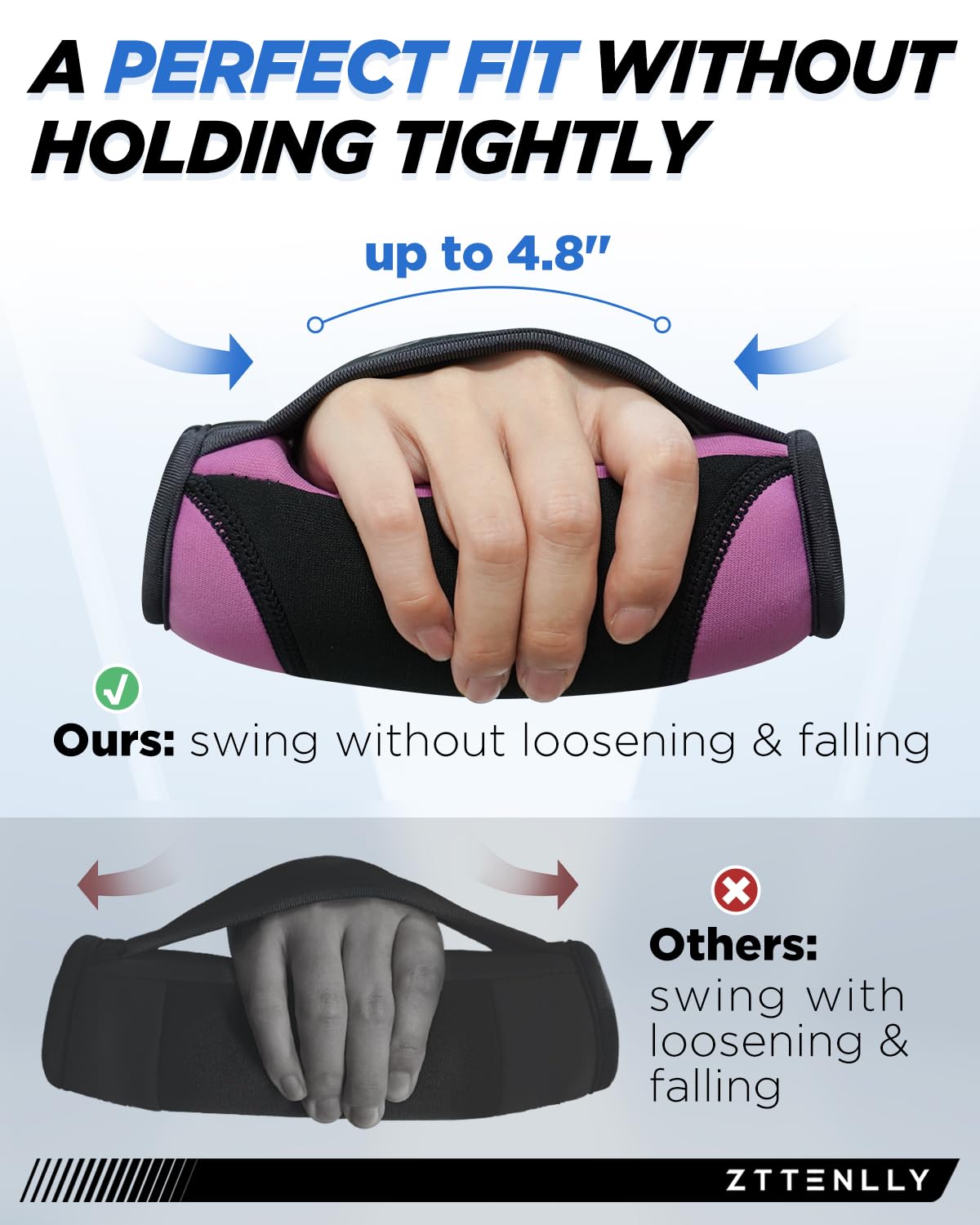 Adjustable Ankle Weights Pair 10lb (5lb Each) & Hand Weights Pair 4lb (2lb Each) - Suitable for Walking, Physical Therapy, Running, Yoga, and Aerobics