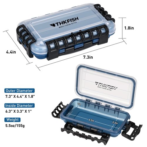 THKFISH Fishing Tackle Box，3400/3500 Tackle Tray Floating Fishing Lure Box Storage Organizer Small Waterproof Tackle Box with Adjustable Dividers,Sun-proof