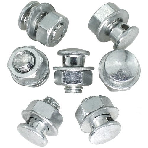Bxian 10PCS 12.5mm/0.49inch Stainless Steel Bicycle Brake Brake Line Brake Clamp Locking Screw with Nut and Washer Universal Stop Ring Brake Pull Nut for Fixing Bicycle Brake Line