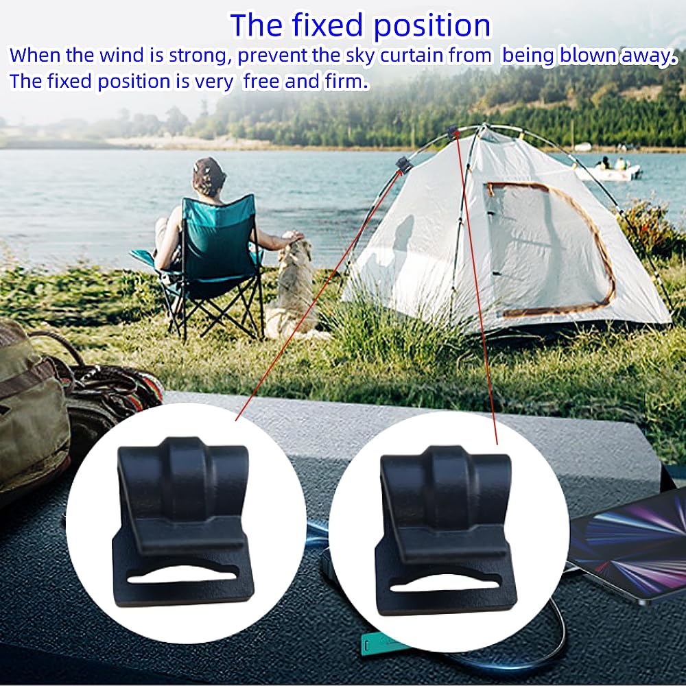 30Pcs Tent Pole Clips,C Clips for Tent, Tent Pole Attachment Clips for Outdoor Camping Canopies Tents Accessories (Fits 9.5mm 3/8” Poles)