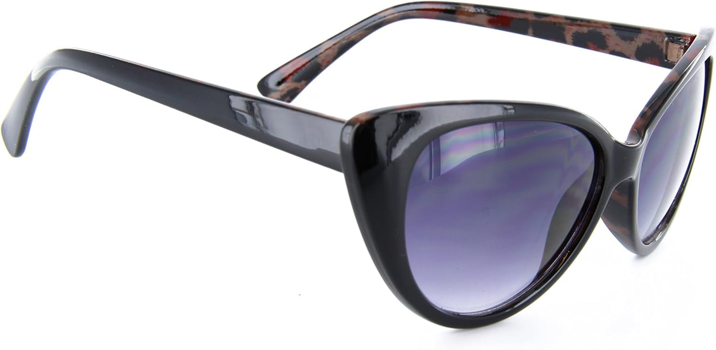 80's - Love Heart Shaped Sunglasses RED Black White, Cateye-Black, Size Large