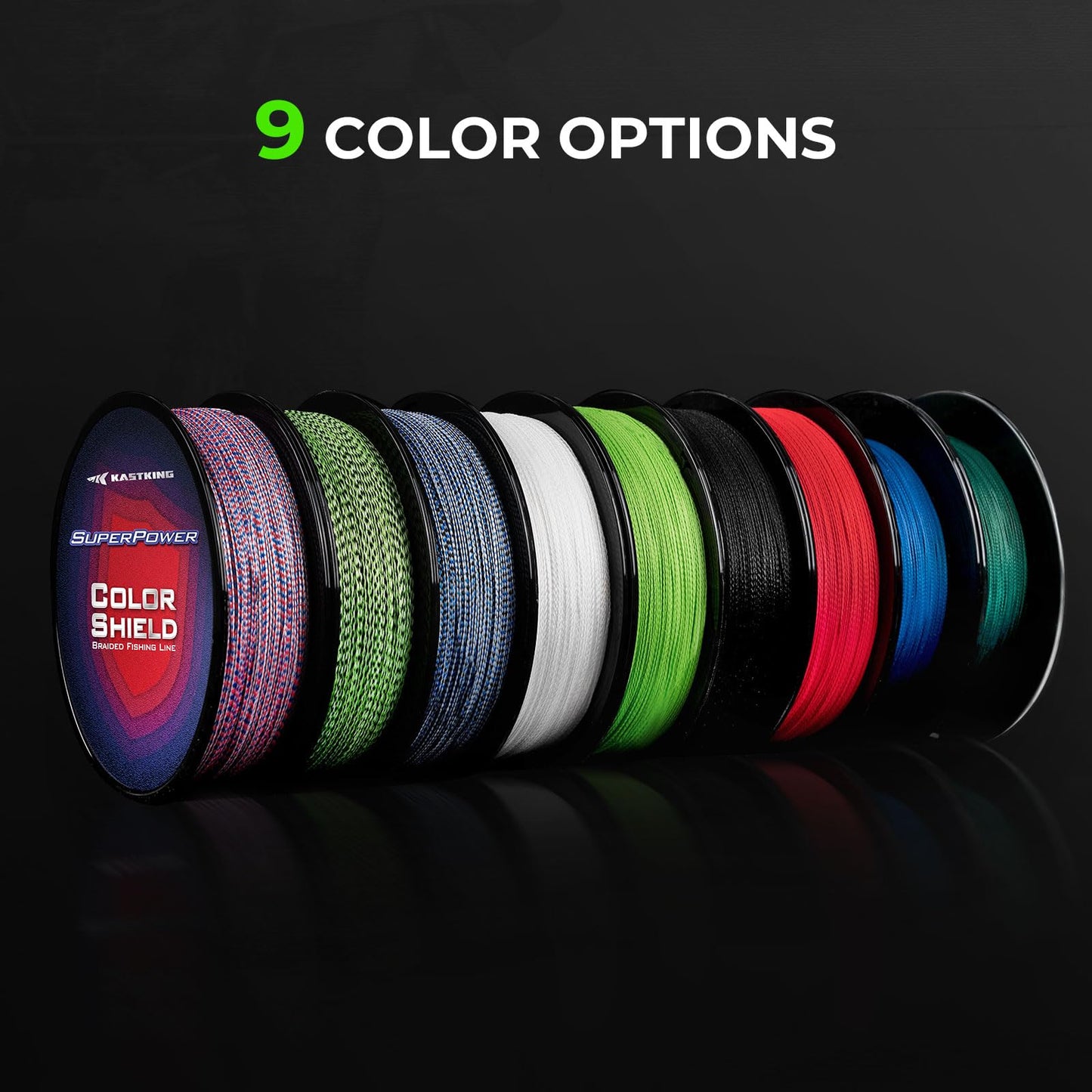KastKing Superpower ColorShield Braided Fishing Line, Neon Green, 20LB, 500Yards, X4