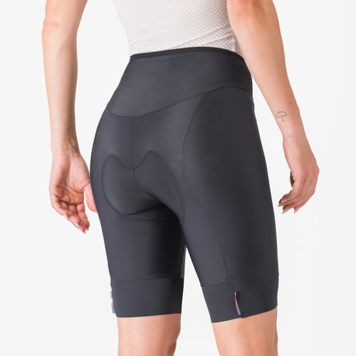 CASTELLI Women’s Prima 2 Short, Endurance Shorts for Road and Gravel Biking with Seat Pad & High-Visibility Reflective Tabs - Black/Black - X-Small