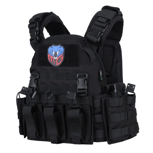 Snacam Tactical Vest for Men Molle Security Airsoft Vest Adult (Black)