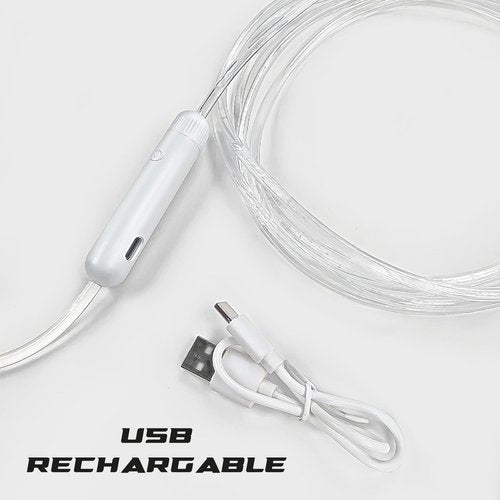 Elite Jumps - Light Show LED Jump Rope - For Kids & Adults - Durable & Lightweight - Adjustable Length & USB Rechargeable - Tangle-Free Jumping Rope for Fun & Exercise - 6 Vibrant Colors - Single LED