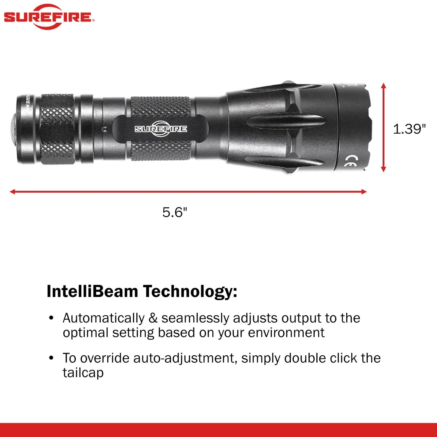 Sure Fire Fury Intellibeam 1500 Lumen Duel Fuel Tactical Flashlight, Bundle with 4 Extra 123A Batteries and Lightjunction Battery Case