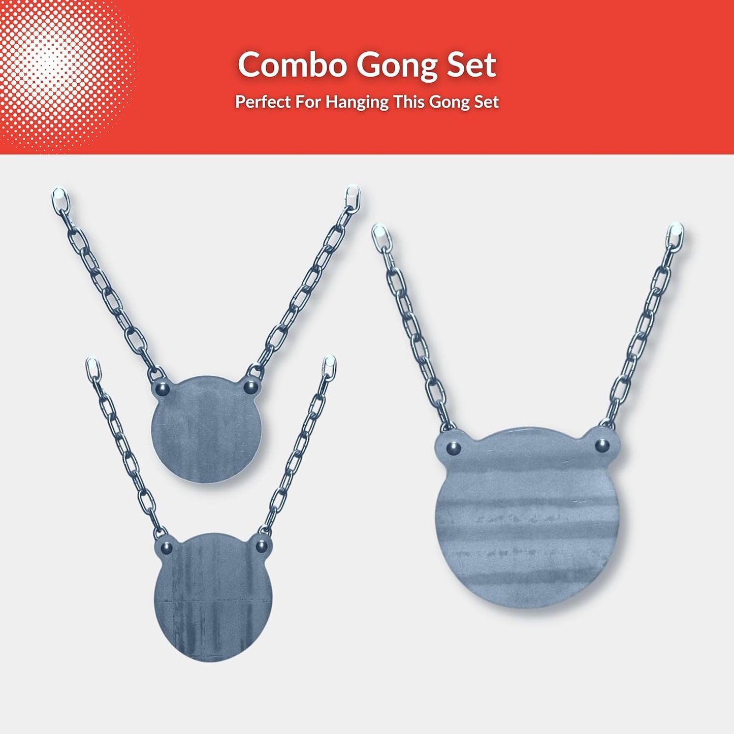 ShootingTargets7 Steel Target Hangers for Gongs - Chains and Rubber Shooting Straps - Steel Target Chain Kit - Rubber Shooting Straps - Steel Targets for Shooting - Hardware for Hanging Targets