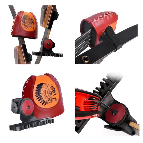 Yuecoom 4/6 Arrow Quiver,Brown Leather Quiver Arrow Holder, Recurve Bow Quiver,Quick Shoot System Longbow Recurve Bow Quiver,Adjustable Archery Arrow Quiver for Hunting Shooting Practice (4)