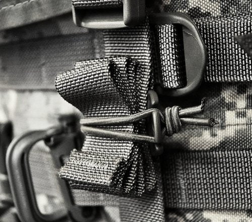 CAT Outdoors Web Dominator MOLLE Webbing Straps (4 Pack) - MOLLE Bungee Straps - Backpack Strap Keeper - Elastic Webbing Keepers - MOLLE Gear Straps (Black)