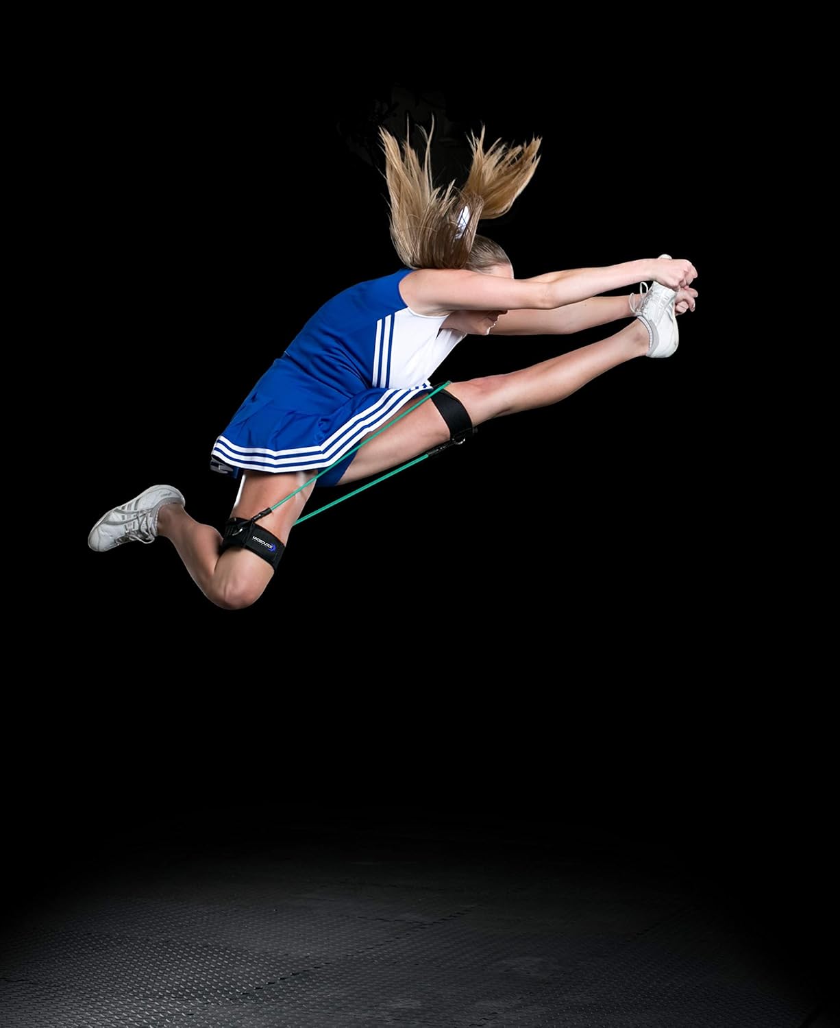 Cheer Kinetic Bands Cheerleader Flexibility and Strength Training | Improve Jumps, Stunts, Landings | 4-Level Leg Resistance Bands & 12 Stunt Strap Color Options, Digital Training Downloads