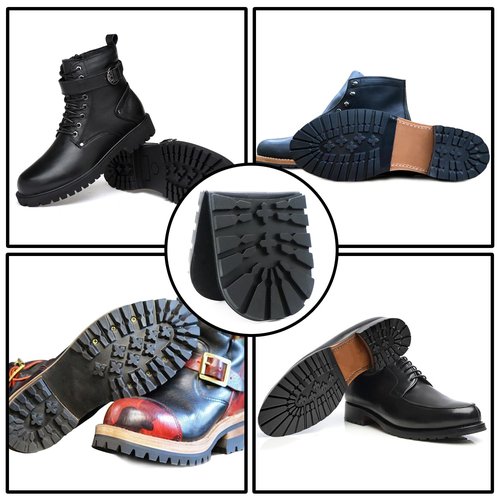 DUTWROY Heel Repair Pad 2 Pairs Rubber Sole 8 MM Half Sole Sheet for Leather Shoes Sports Shoes Boots Black